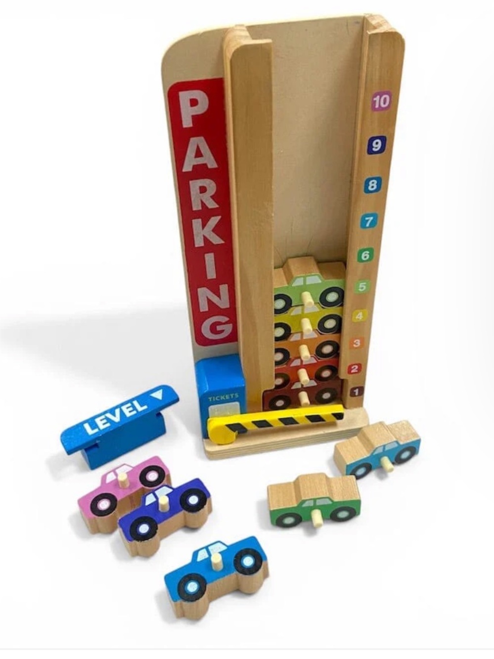 Melissa and Doug count and stack car parking garage